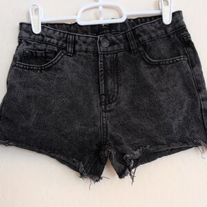 7 For All Mankind Black Denim Jean Girl's Cut Off Shorts Adjustable - Size 14